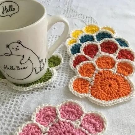 Cat's Paw Crochet Cup Mats