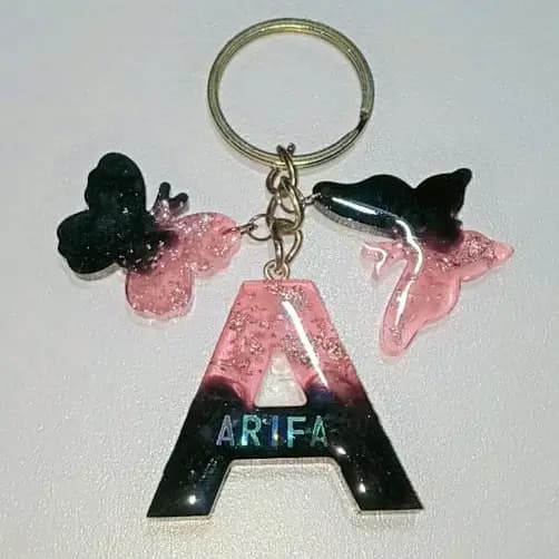 Resin Art Customize Name Keychain