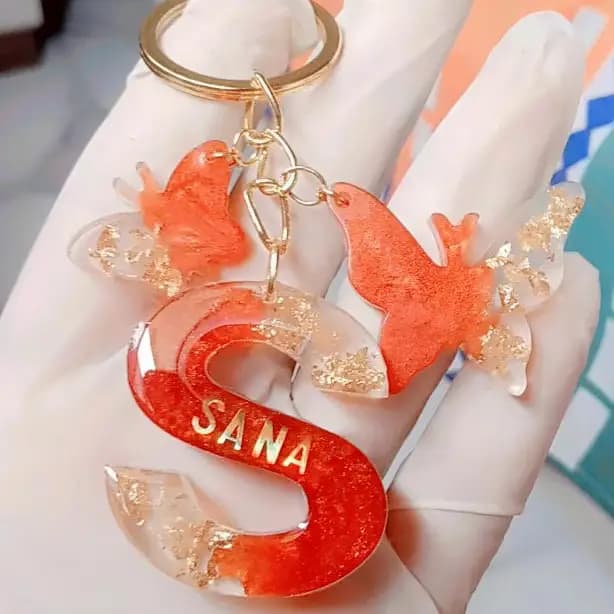 Resin Art Customize Name Keychain